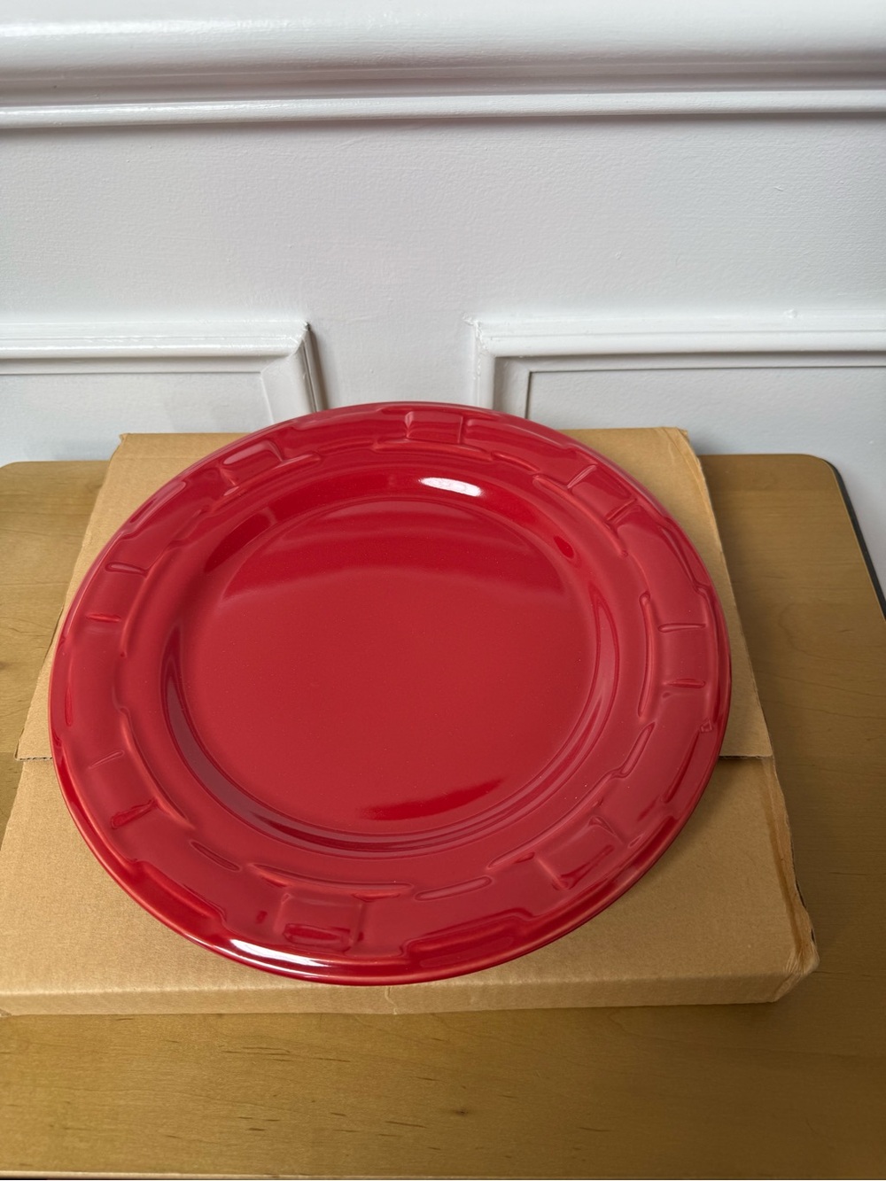 Longaberger Red Glazed Ceramic Dinner Plate